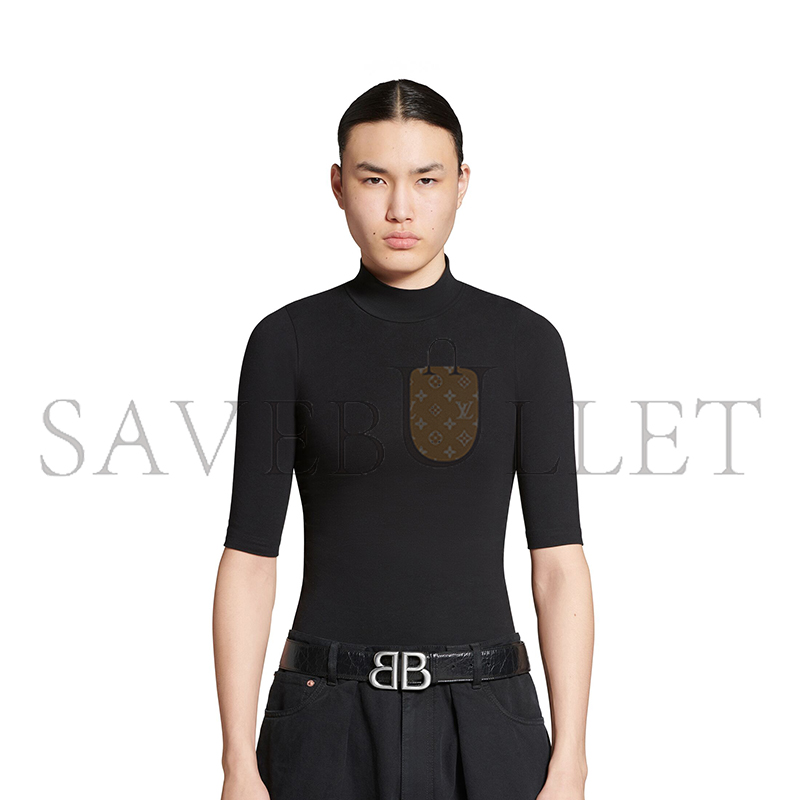 BALENCIAGA MEN'S MONACO BELT IN BLACK 7660672AASF1000